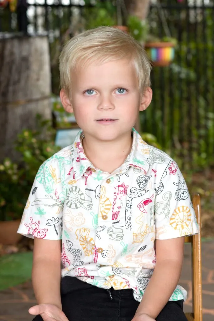 Mason, who lives with STXBP1, at the beach.